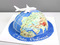 Торт Земной шар с самолетом