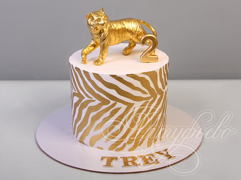 Торт с тигром для мальчиков одноярусный
