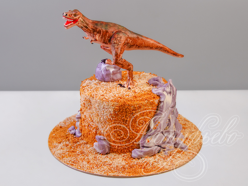 Торт для мальчика Тираннозавр Рекс одноярусный без мастики