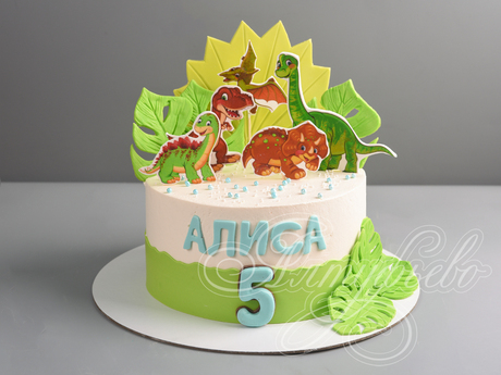 Торт с маленькими динозавриками