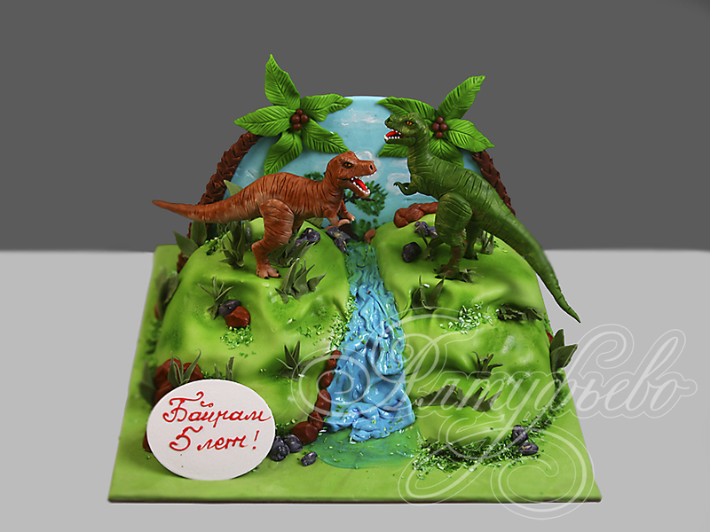 Торт с динозаврами на 5 лет