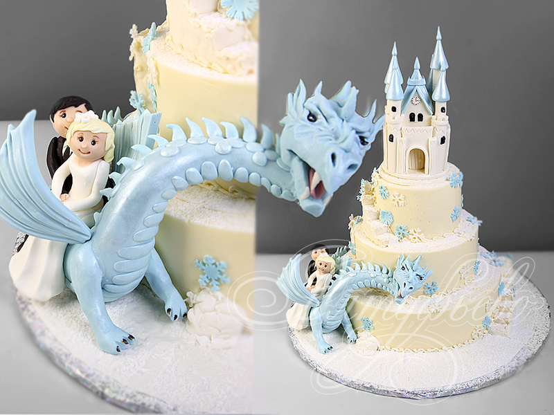 Свадебный торт с драконом и замком 0612119
