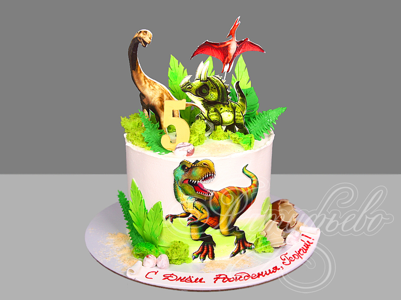 Торт "Мир динозавров" для малышей