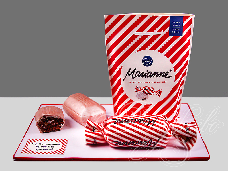 Торт "Упаковка с конфетами Fazer Marianne"