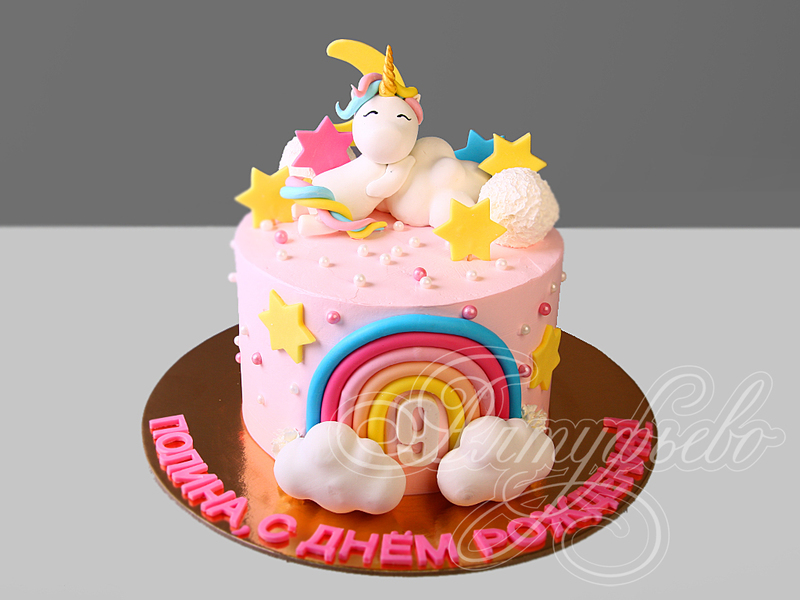 Детский торт девочкам кремовый с фигурками на день рождения в 9 лет