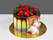 Радужный торт с ягодами и единорогом