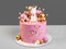 Розовый торт с Единорожкой