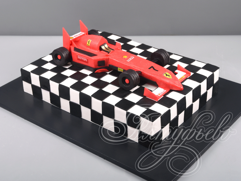 Торт Ferrari Formula 1 стоимостью 13 260 рублей в категории Формула 1 - торты на заказ ПРЕМИУМ-класса. Цена: 3 120 руб/кг. Торт Ferrari Formula 1