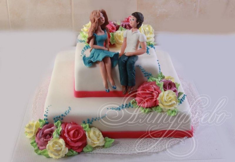 Торт прямоугольный свадебный