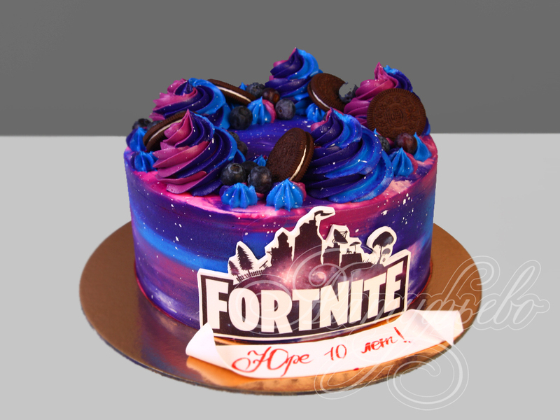 Торт на день рождения подросткам фортнайт одноярусный