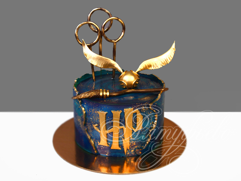 Космический торт Harry Potter одноярусный с мастикой