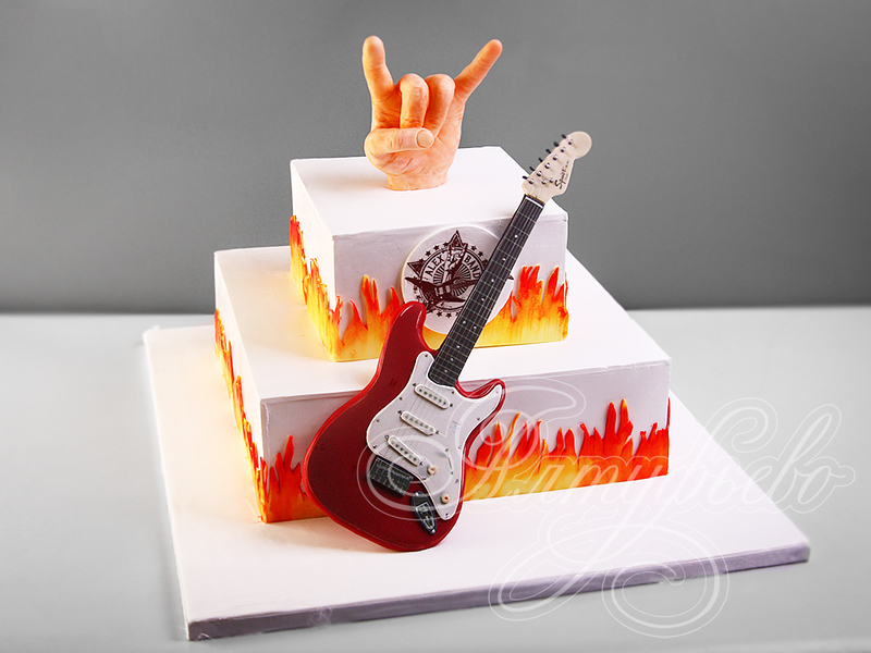 Торт с гитарой в стиле Рок-н-ролл