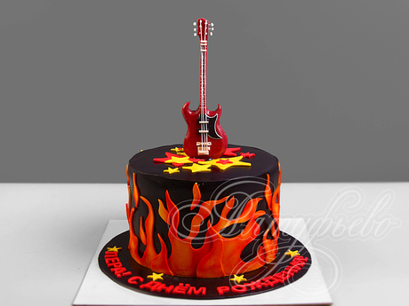 Торт в форме гитары №782