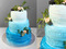 Голубой свадебный с розами и ежевикой