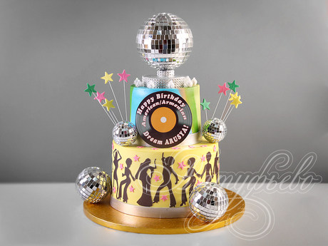Торт с Диско шарами для женщины