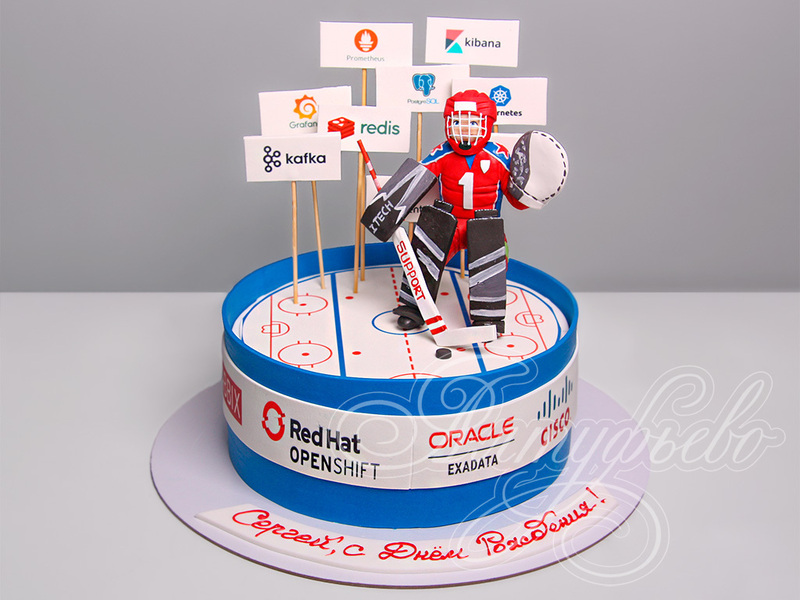 Торт "Хоккеист на льду"