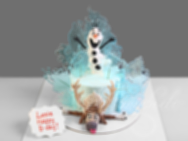Торт с оленем и снеговиком 25043120