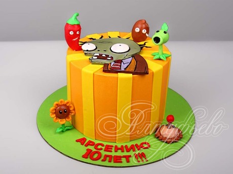 Торт Plants vs Zombies для мальчика