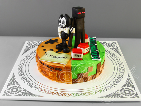 Торт Bendy and the Ink Machine и Minecraft