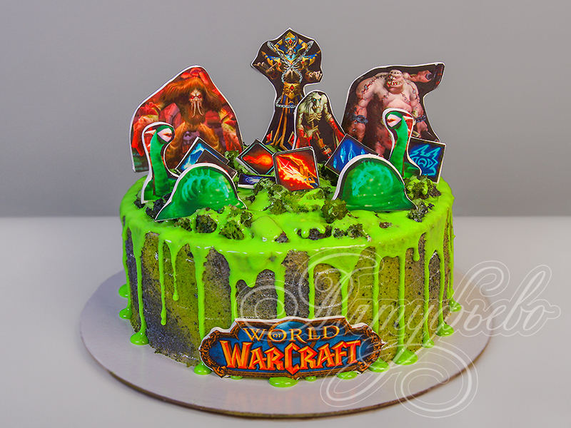 Торт на 16 лет подростку Warcraft в день рождения с мастикой
