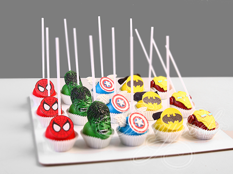 Кейкпопсы Человек-паук и другие супергерои Марвел для мальчиков на день рождения