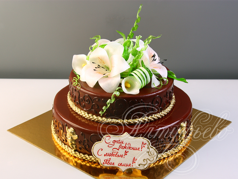Торт с карамельными цветами 31051619