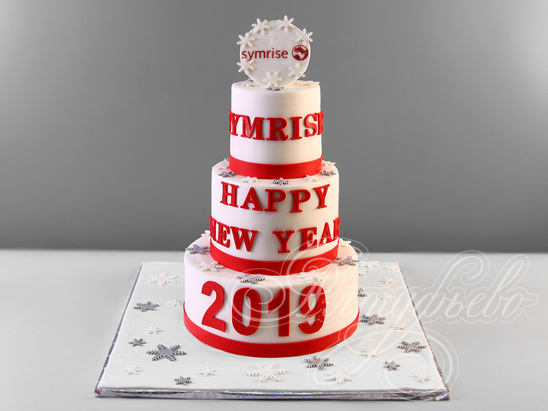 Торт с логотипом компании на новый год