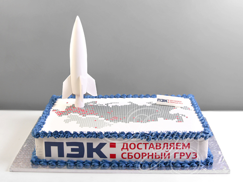 Торт с ракетой для компании ПЭК
