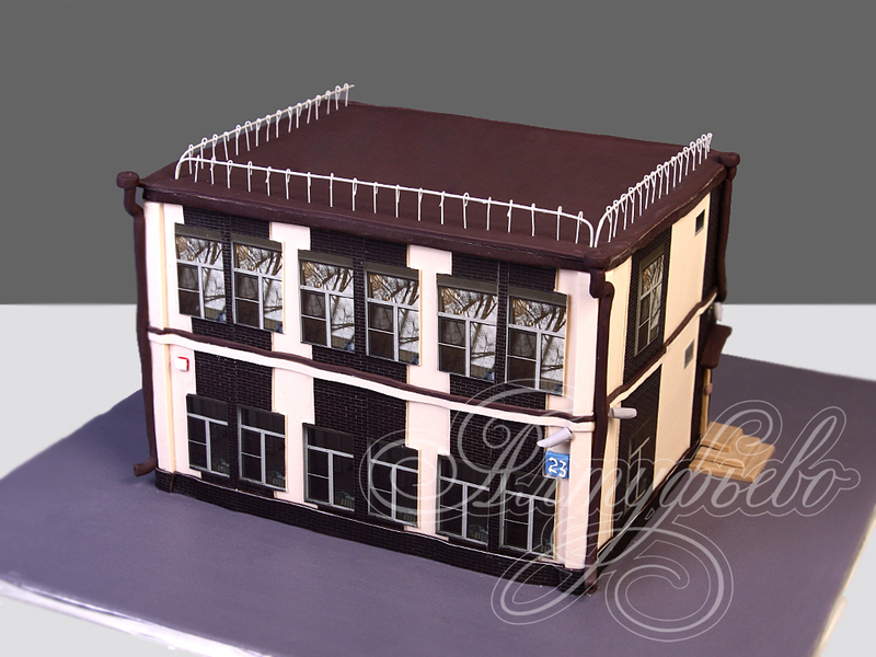 3D торт макет в форме здания