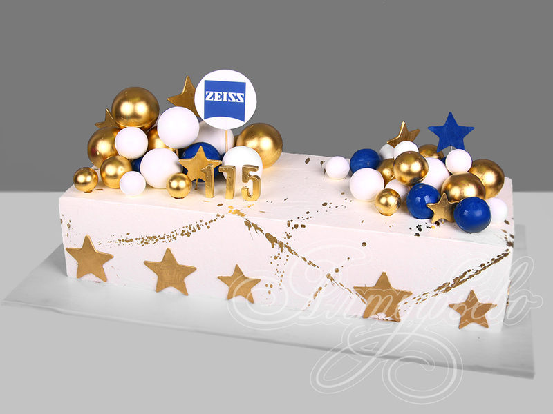 Корпоративный торт с логотипом и шарами