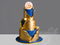 Синий торт с золотым декором