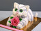 3D торт в виде кошки с розой