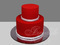 Красный торт с серебряным декором