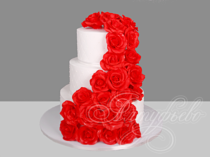 Свадебный со стежкой и розами