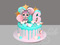 Розово-бирюзовый торт Куклы Лол