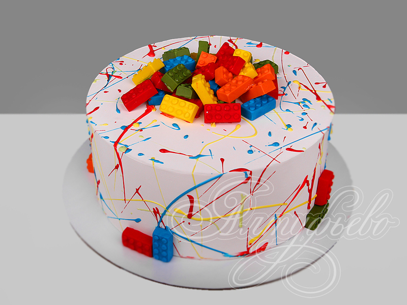 Торт Lego с разводами