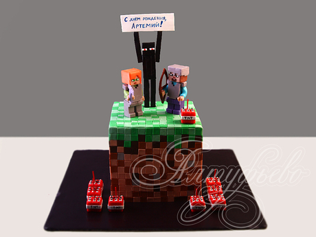 Торт Minecraft для мальчика