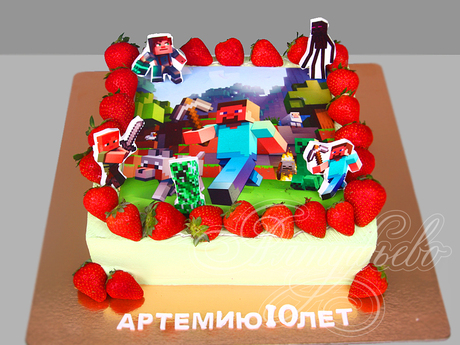 Торт Майнкрафт на 10 лет