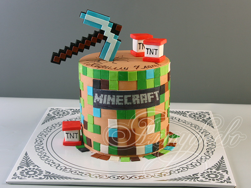 Торт Minecraft для мальчика