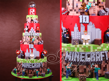 Торт Minecraft на 10 лет