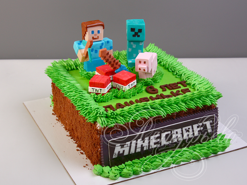 Торт Minecraft на 6 лет