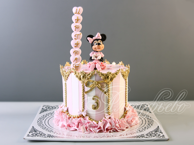 Торт в день рождения на 3 года для малышки одноярусный