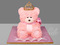 Торт "Розовый плюшевый мишка" на 3 года