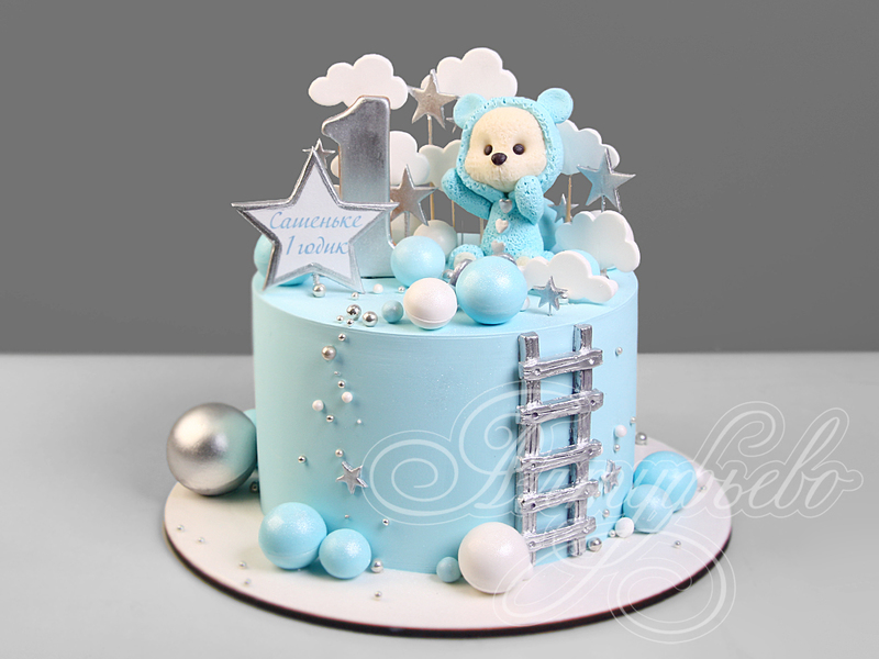 Небесно-голубой торт для мальчика