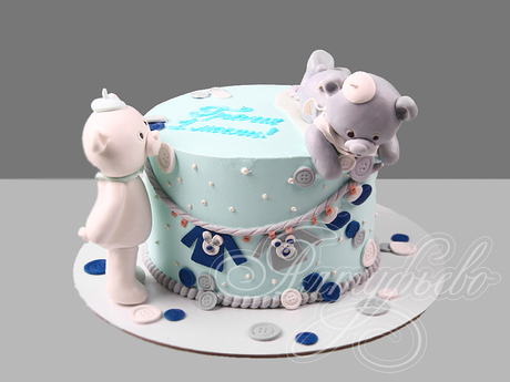 Торт с мишками на 1 месяц