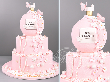 Торт с духами Chanel №5 для модницы