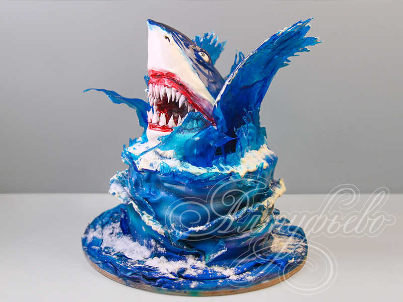 Торт для мальчика с акулой на день рождения