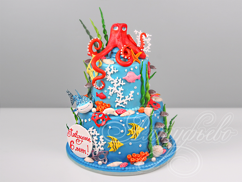 Торт "Подводный мир" на 6 лет