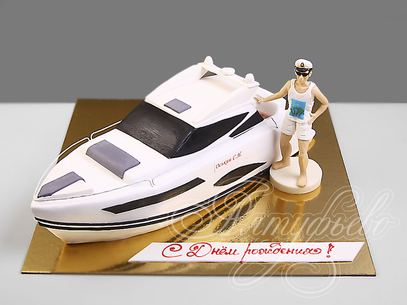 Торт "Белая яхта" на 50 лет