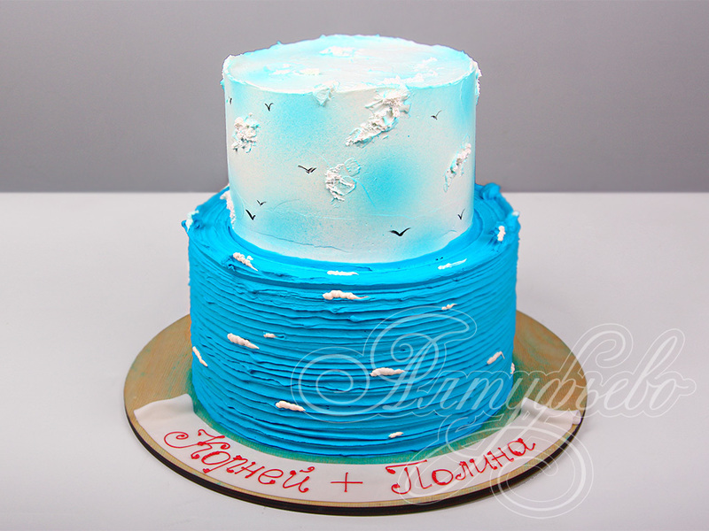Морской свадебный торт с чайками 27042522